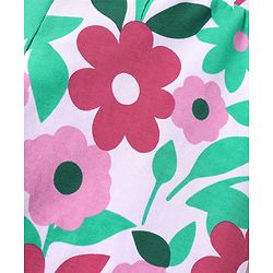 Pine Kids Cotton Lycra Knit Full Length Legging With Floral Print - White