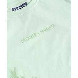 Pine Kids Single Jersey Knit Half Sleeves Shorts Night Suit with Coconut Tree Print - Light Green