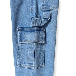 Pine Kids Denim Woven Full Length Washed Jeans with Pockets - Light Blue
