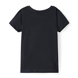 Pine Kids Cotton Knit Half Sleeves T-Shirt With Tropical Theme Text Print - Black
