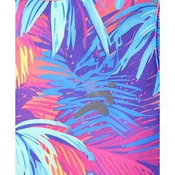 Pine Active Knit Sleeveless Sports Bra with Coconut Tree Print - Multicolor