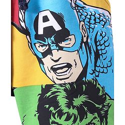 Pine Kids Marvel Terry Knit Knee Length Shorts with Avengers Graphics - Navy Blue