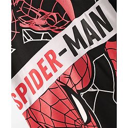 Pine Kids Marvel Terry Knit Half Sleeves Oversize And Drop Shoulder T-Shirt With Spider-Man Graphics - Black