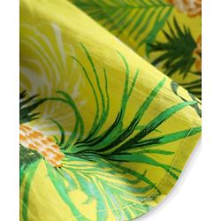 Pine Kids Cotton Woven Frill Sleeves Frock with Tropical Print - Limegreen