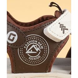 Pine Kids Velcro Closure Solid Sandals - Brown