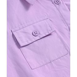 Pine Kids Poplin Woven Half Sleeves Solid Color Top - Lavender