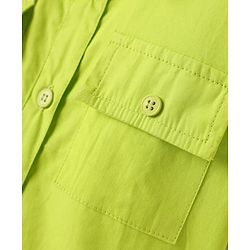 Pine Kids Poplin Woven Half Sleeves Top with Pockets - Limegreen