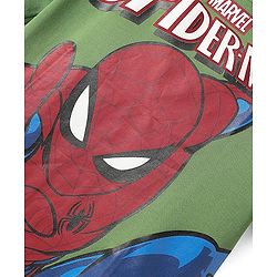 Pine Kids Marvel Single Jersey Knit Half Sleeve Drop Shoulder T-Shirt With Spider-man Graphic - Olive Green