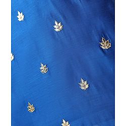 Pine Kids Woven Three Fourth Sleeves Kurti Chudidar Set With Floral Embroidery & Dupatta - Blue