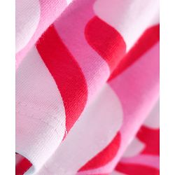 Pine Kids Cotton Knit Floral Print Frock with Half Sleeves Inner Tee - Pink & White