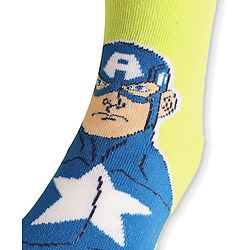 Pine Kids Marvel Knit Antibacterial Socks With Avenger Graphics Pack Of 3 - Red Blue & Green