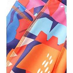 Pine Active Full Length Super Stretch Leggings with Abstract Print - Navy Blue