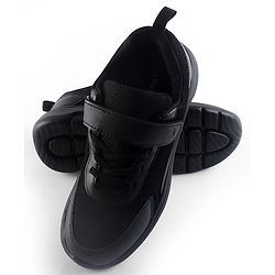 Pine Kids School Shoes with Velcro Closure - Black
