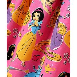 Pine Kids Disney Single Jersey Knit Frill Sleeves Frock with Disney Princess Graphics - Pink