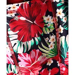 Pine Active Knit Full Length Super Stretch Leggings with Floral Print - Black