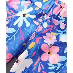 Pine Active Full Length Legging With Floral Print - Blue