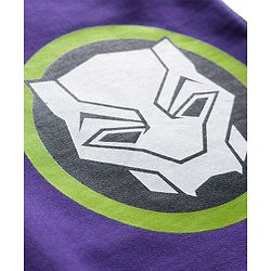 Pine Kids Marvel 100% Cotton Knee Length Shorts With Avengers Black Panther Graphics & Tape Detailing - Purple