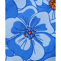 Pine Kids Cotton Knit Frill Sleeves Top With Floral Print - Blue