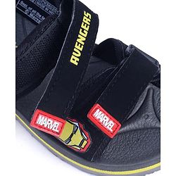 Pine Kids Marvel Velcro Closure Sandals with Iron Man Print - Black