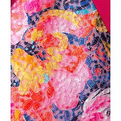 Pine Kids Woven Floral Printed Party Dress with Half Sleeves Jacket - Pink