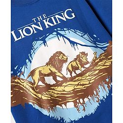 Pine Kids Disney Single Jersey Knit Half Sleeves Oversize Drop Shoulder T-Shirt With Lion King Graphics - Blue