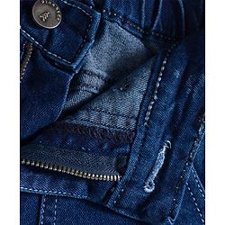 Pine Kids Denim Woven Full Length Washed Jeans - Navy Blue