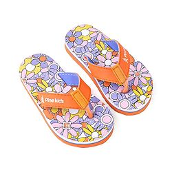 Pine Kids Slip On Flip Flops with Floral Print - Multicolor