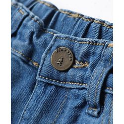 Pine Kids Woven Above Knee Length Washed Denim Skirt - Light Blue