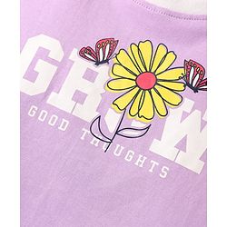 Pine Kids Cotton Knit Half Sleeves T-Shirt with Text Print - Lavender