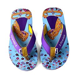 Pine Kids Disney Slip On Flip Flops With Rapunzel Print - Light Blue