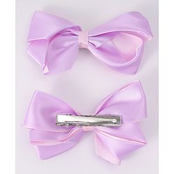 Pine Kids Bow & Butterfly Clips Pack of 2 Free Size - Purple