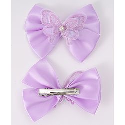 Pine Kids Bow & Butterfly Clips Pack of 2 Free Size - Lilac