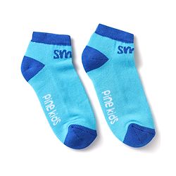 Pine Kids Knit Ankle Length Silvadur Antimicrobial Socks with Text Design Pack of 3 - Blue & Light Green