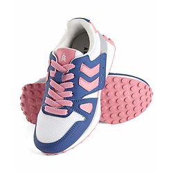 Pine Kids Lace Up Sneaker with Stripes - Pink & Blue