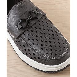 Pine Kids Solid Coloured Formal & Party Wear Shoes - Black