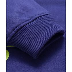 Pine Kids Knit Full Sleeves Sweatshirt With Creative Print - Navy Blue