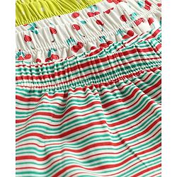 Pine Kids Cotton Elastane Knit Bloomers with Stripes & Cherry Print Pack of 3 (Color May Vary)