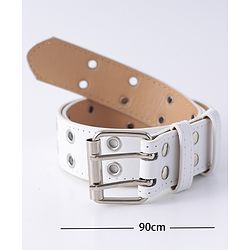 Pine Kids Belts with Buckle Lock - White