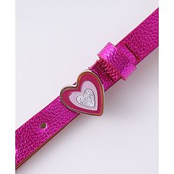 Pine Kids Free Size Belt with Heart Shape Buckle - Fuchsia