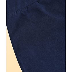 Pine Kids Cotton Lycra Knit Full Length Solid Coloured Leggings Pack Of 2- Navy Blue & White