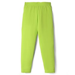 Pine Kids Cotton Lycra Knit Full Length Solid Coloured Leggings Pack Of 2- Black & Green