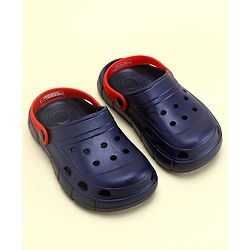Pine Kids Solid Color Back Strap Closure Clogs - Navy Blue