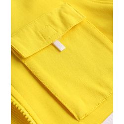 Pine Kids Cotton Knit Full Sleeves Hooded Sweatshirts With Super Text Print - Yellow & Green