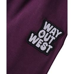 Pine Kids Knit Full Length Lounge Pant With Text Print - Plum