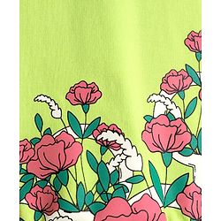 Pine Kids Cotton Knit Full Sleeves Sweatshirt With Floral Print - Limegreen
