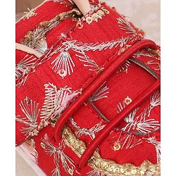 Pine kids Mojaris With Velcro Closure - Red