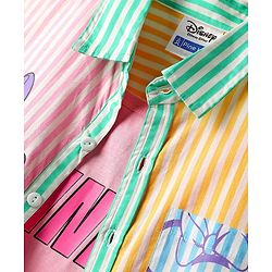 Pine Kids Disney Single Jersey Knit Half Sleeves Regular Collar Shirt and Slip with Minnie and Daisy Graphics - Pink