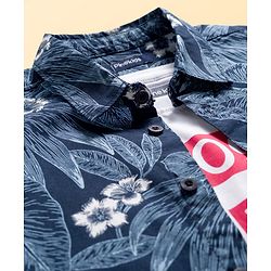 Pine Kids Cotton Woven Half Sleeves Shirt With T-Shirt & Floral Print - Multicolour