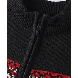 Pine Kids Knit Full Sleeves Pullover Sweater with Chevron Design - Red