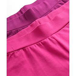 Pine Kids Cotton Knit Full Length Solid Colour Leggings Pack Of 2 - Pink & Purple